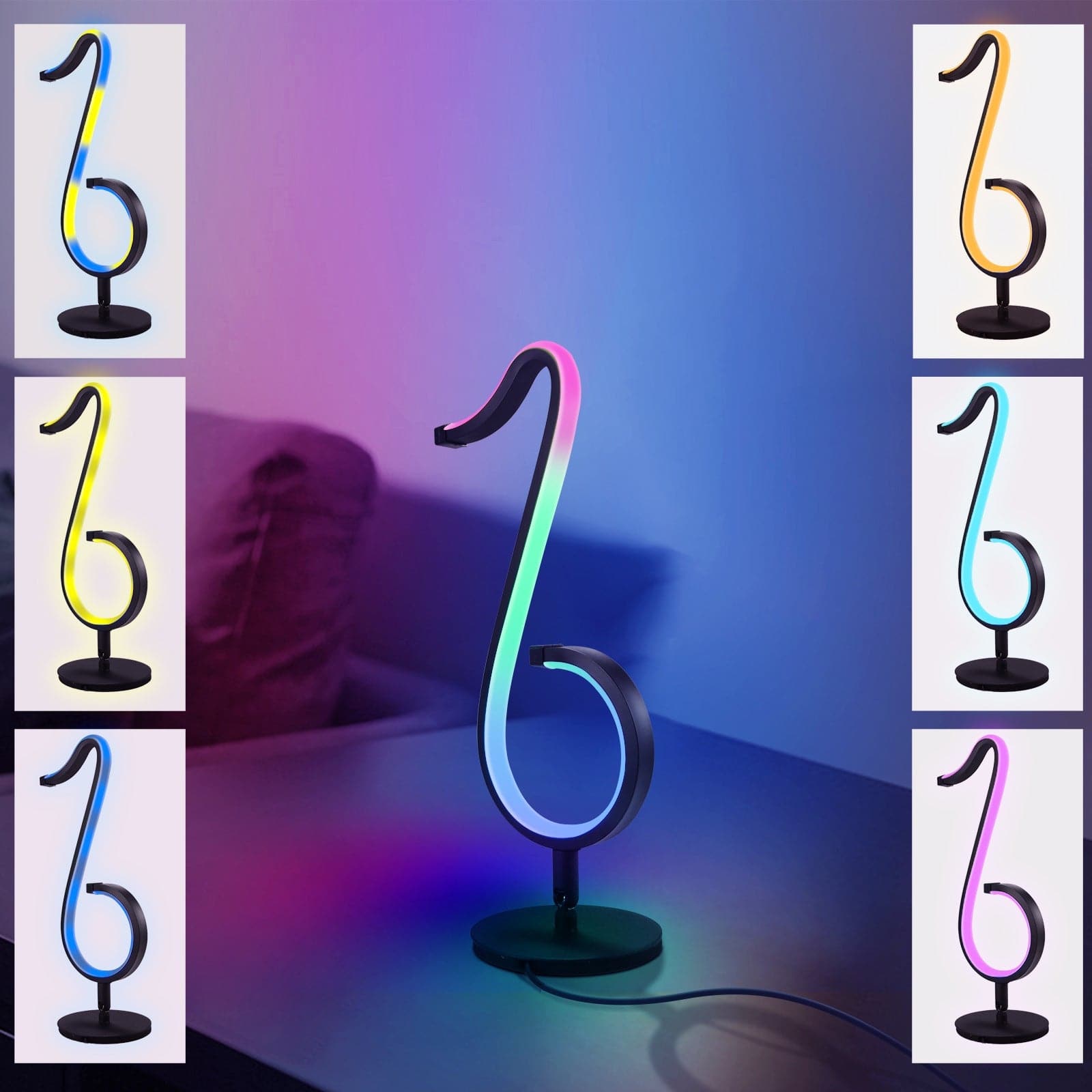 Intelligent APP Remote Control Symphony Atmosphere Light LED Night Light 180º Rotation Desktop Bedside For Home Decor Lamp dylinoshop