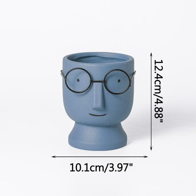 Glasses Boy Plant Pot feajoy