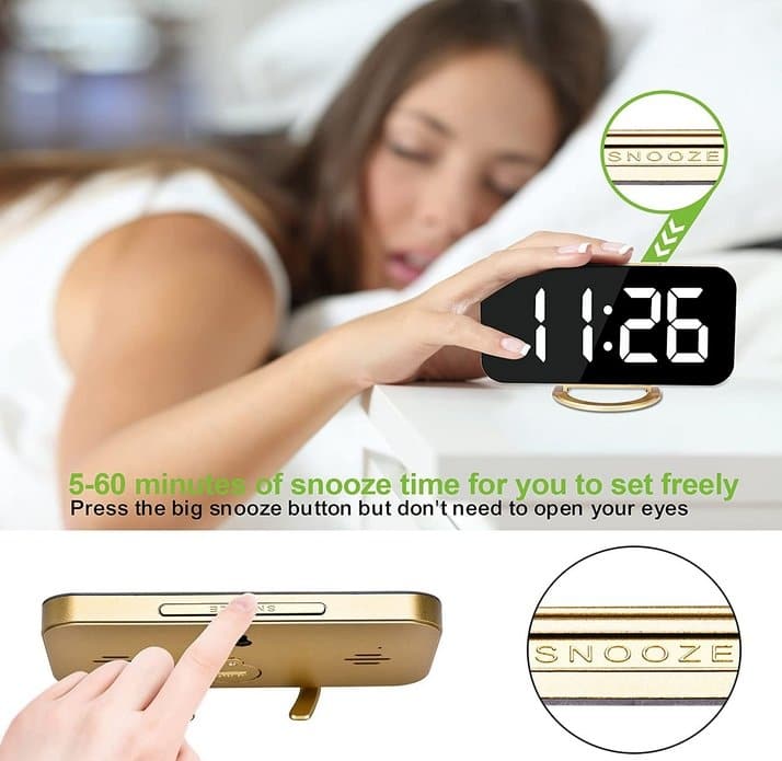 Aesthetic Mirror Alarm Clock DYLINOSHOP