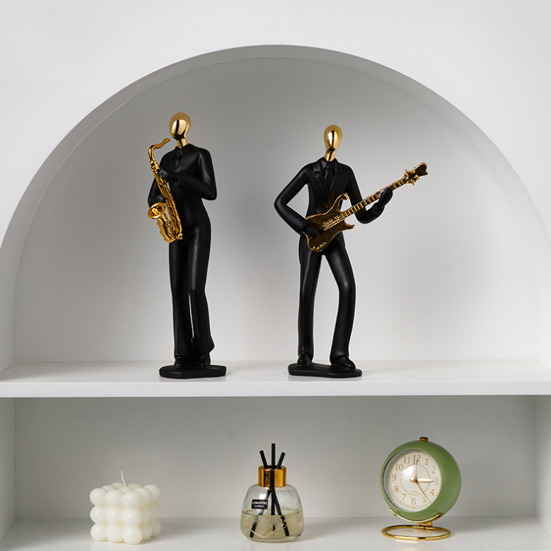 Golden/Black Musician Figurine feajoy