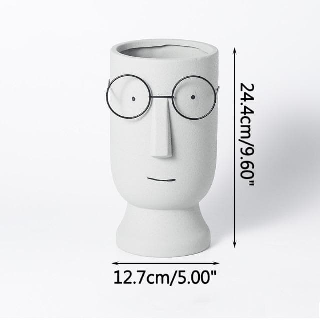 Glasses Boy Plant Pot feajoy