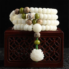 White Lotus 108 Mala Beads  | Zen Buddha Trends