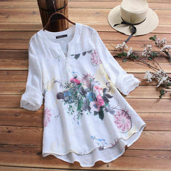 Aloha Long Sleeve Floral Oversized Blouse dylinoshop