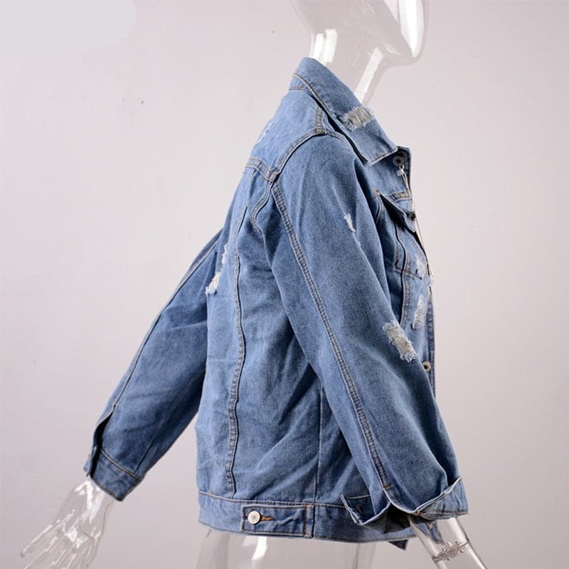 Basic Distressed Denim Jacket dylinoshop