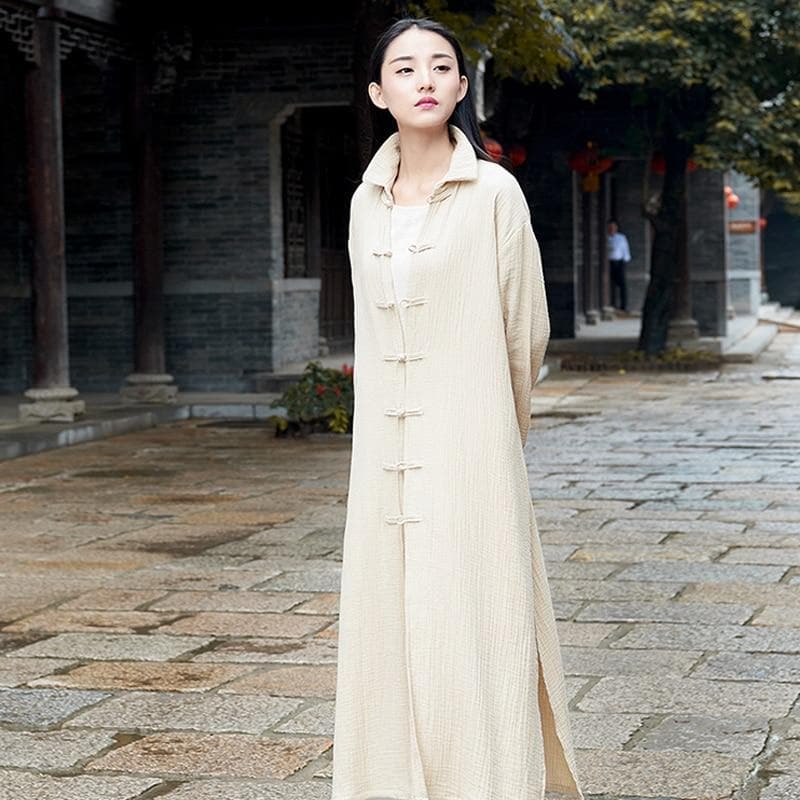 Chinese Style Cotton Linen Trench Coat  | Zen dylinoshop