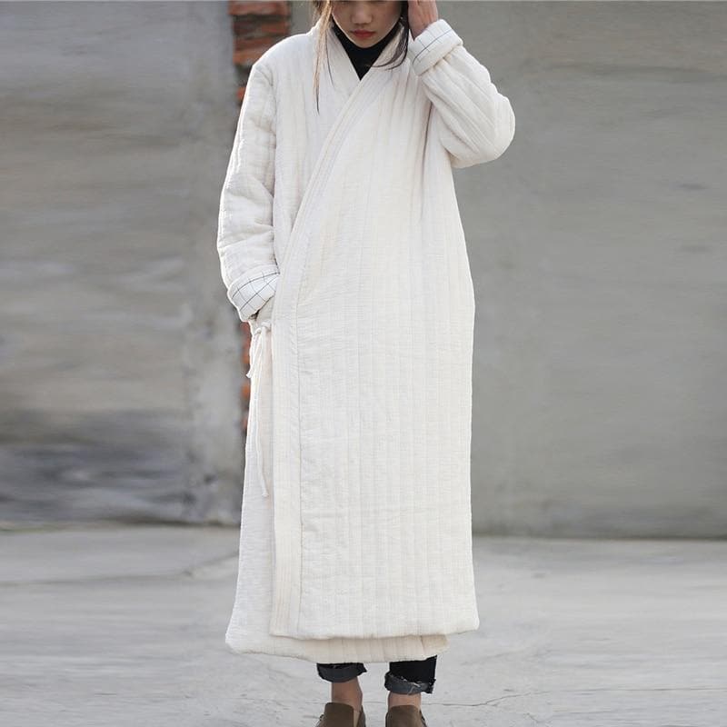 Cotton Linen Ankle Length Trench Coat dylinoshop