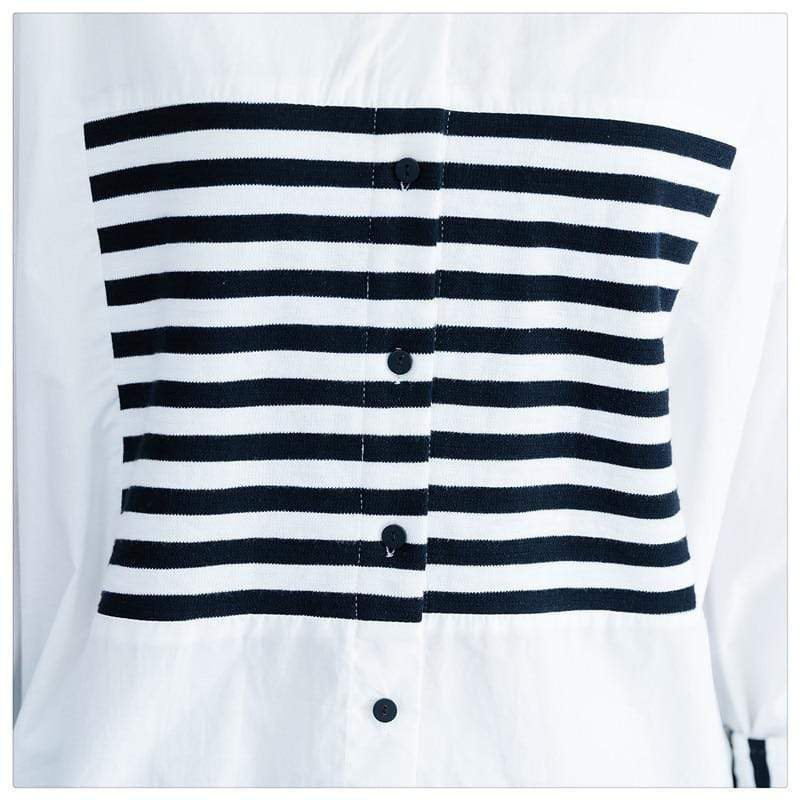 Black and White Oversized High Low Shirt dylinoshop