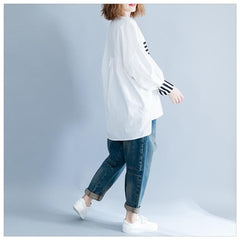 Black and White Oversized High Low Shirt dylinoshop