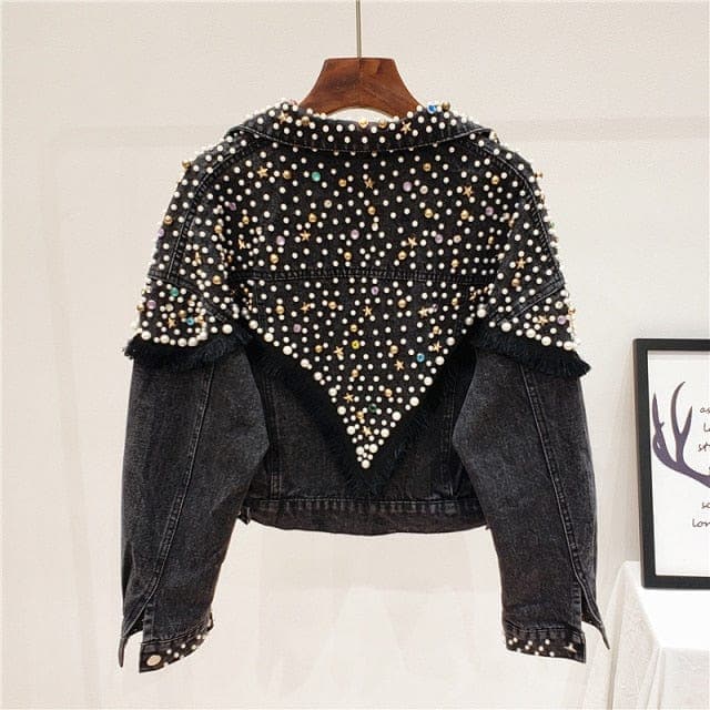 Vintage Studded Denim Jacket Buddha Trends