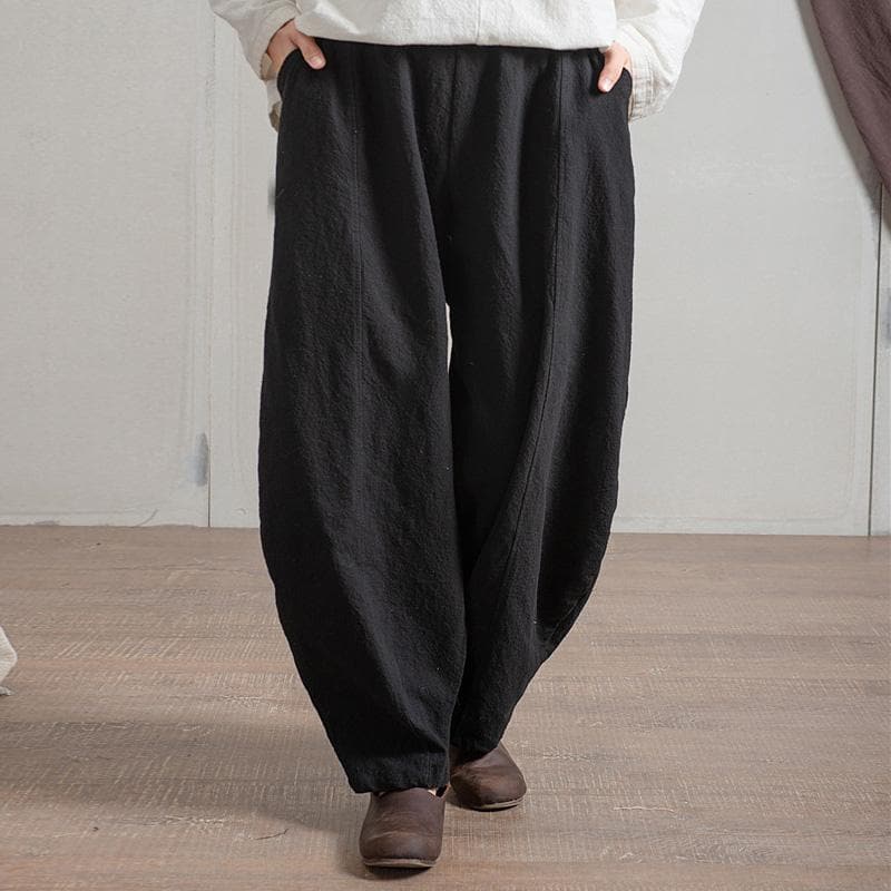 Japanese Zen Cotton Linen Palazzo Pants  | Zen dylinoshop