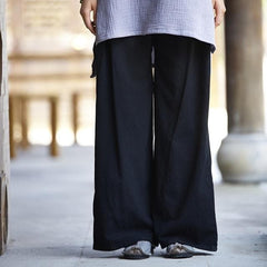 Wide Leg Flowy Linen Palazzo Pants  | Zen Buddha Trends