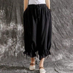 Zen Cotton Linen Fringed Pants | Zen Buddha Trends