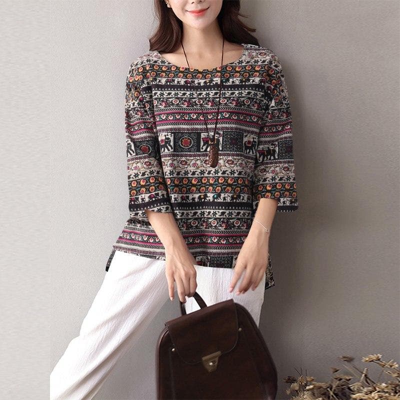 Tribal Elephant Long Sleeve T-Shirt Buddha Trends