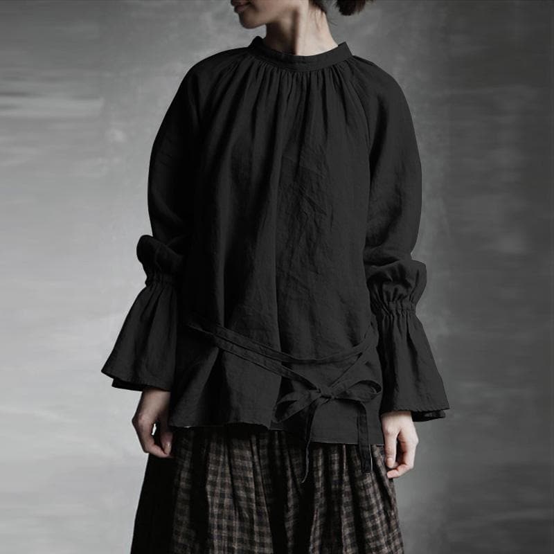 Victorian Era Flare Sleeve Cotton Shirt Buddha Trends