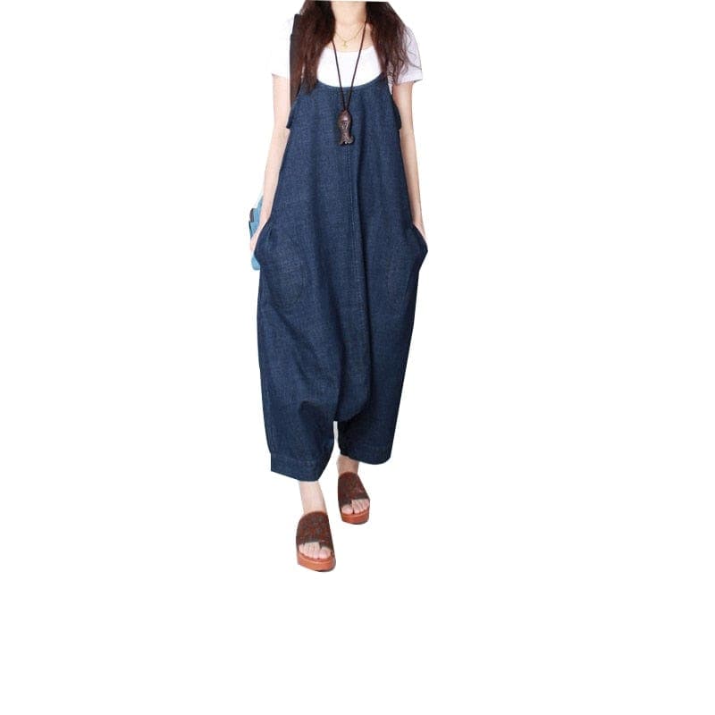 Loose 3/4 Length Denim Overall dylinoshop