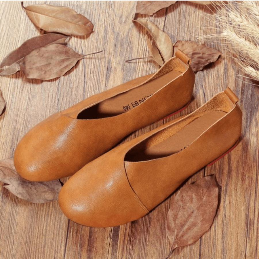 Genuine Leather Slip on Ballet Flats dylinoshop