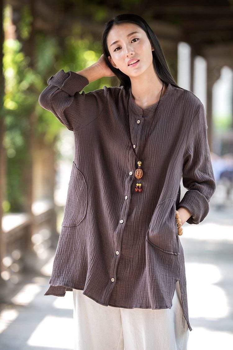 Button up Cotton and Linen Shirt  | Zen dylinoshop