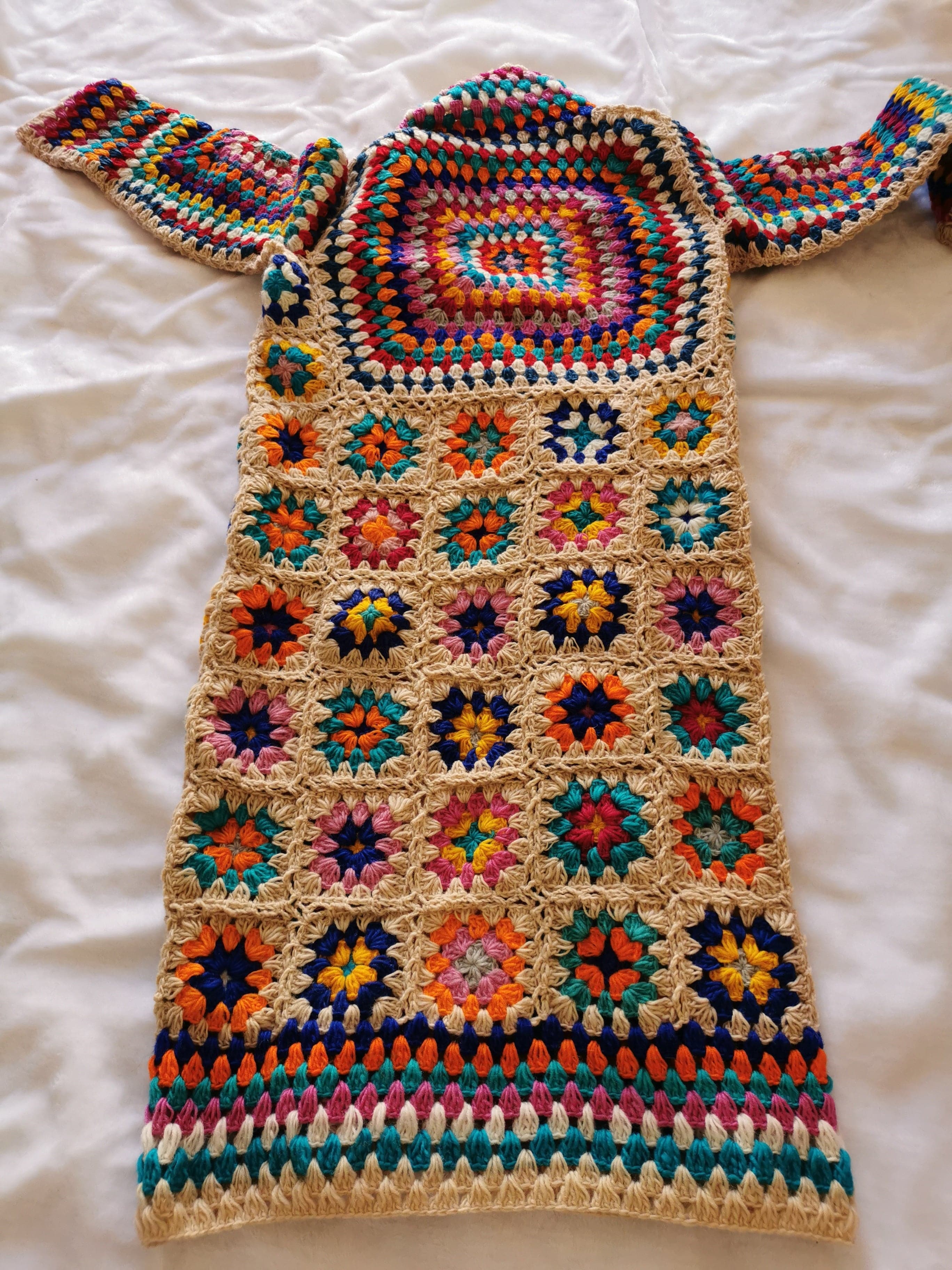 100% Wool Handmade Hippie Cardigan dylinoshop