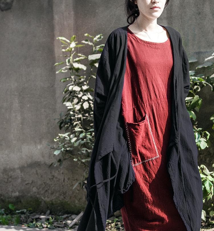 Asymmetrical Linen Wrap Cardigan | Lotus dylinoshop