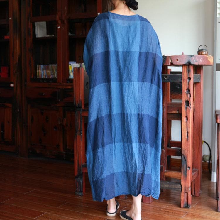 Batwing Sleeve Long Plaid Cardigan dylinoshop