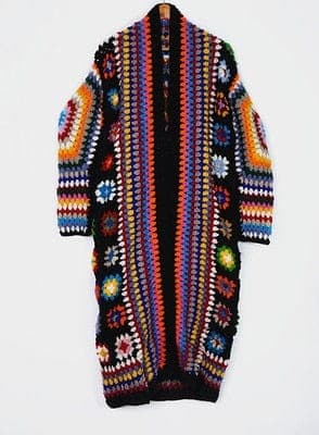 100% Wool Handmade Hippie Cardigan dylinoshop