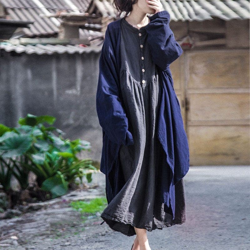 Long Linen Wrap Cardigan | Lotus dylinoshop