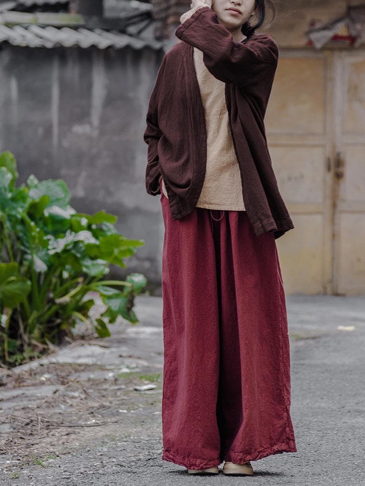 Brown Linen Cardigan | Lotus dylinoshop