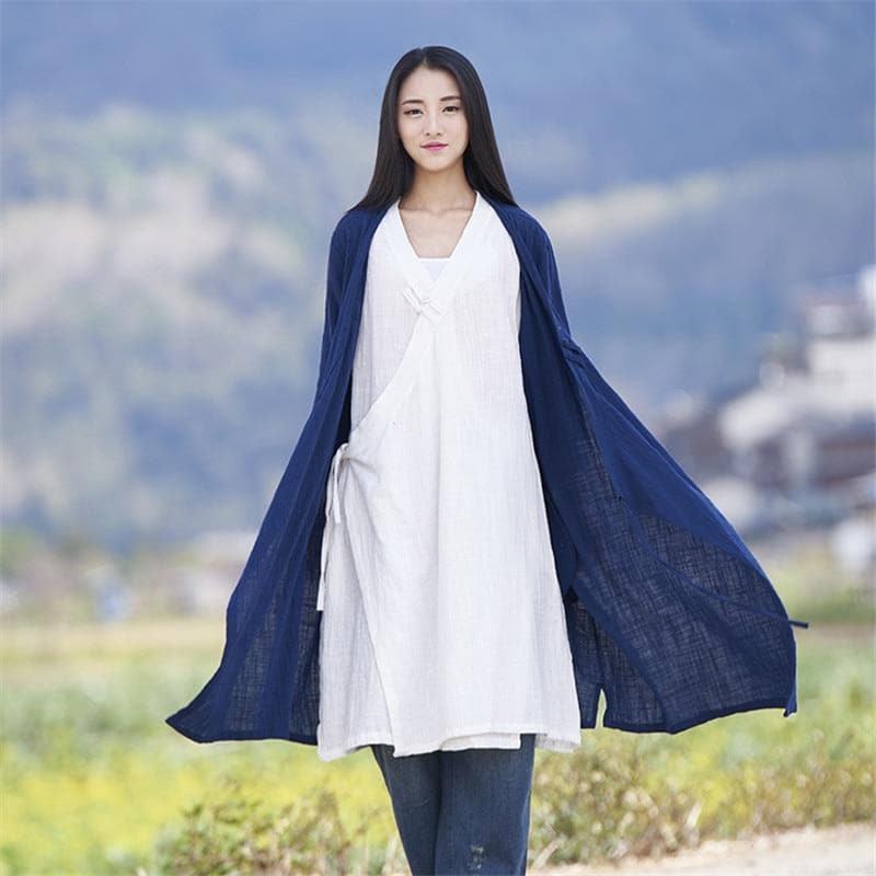 Zen Cotton Linen Long Cardigan  | Zen Buddha Trends