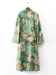 Green Floral Kimono Outfit dylinoshop