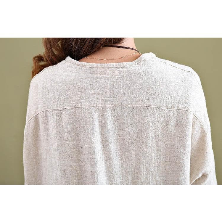 Cotton Linen Beige Cardigan  | Zen dylinoshop