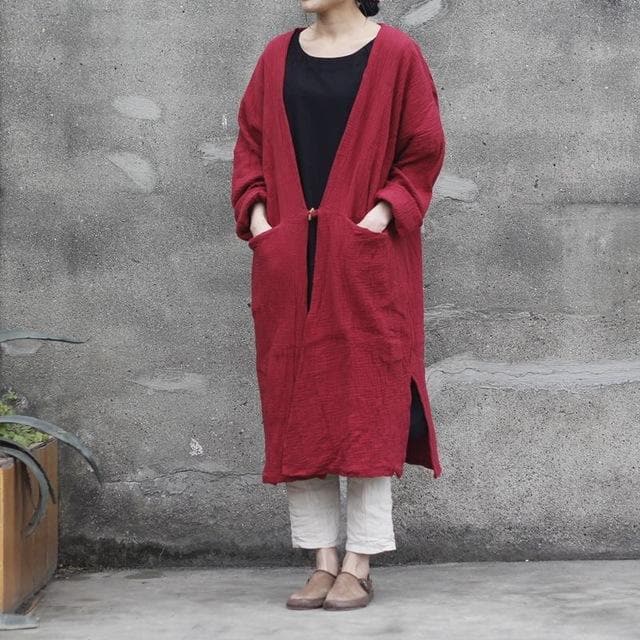 Long Cotton and Linen Cardigan  | Zen dylinoshop