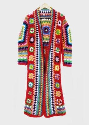 100% Wool Handmade Hippie Cardigan dylinoshop