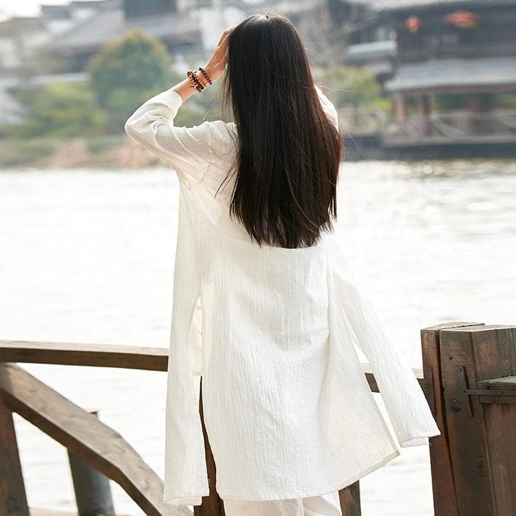 Zen Long Cotton Cardigan  | Zen Buddha Trends