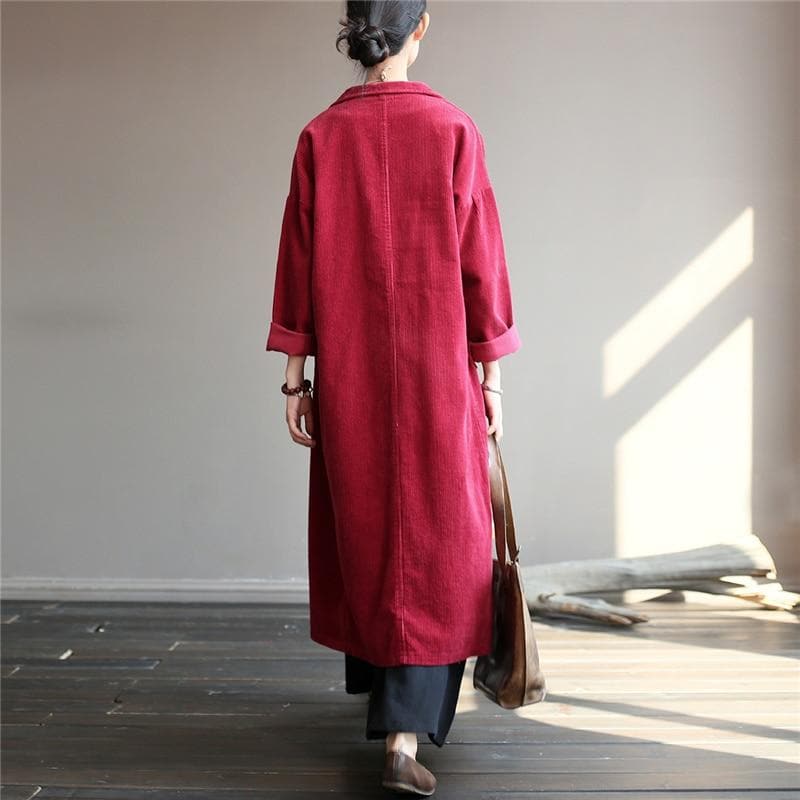 Casual Chic Corduroy Trench Coat dylinoshop