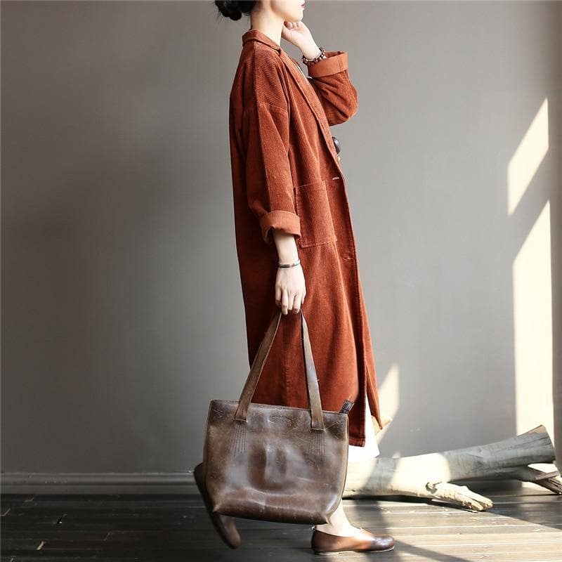 Casual Chic Corduroy Trench Coat dylinoshop