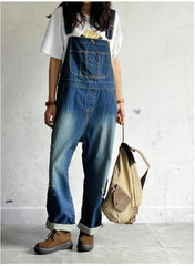 Casual Loose Denim Overalls dylinoshop