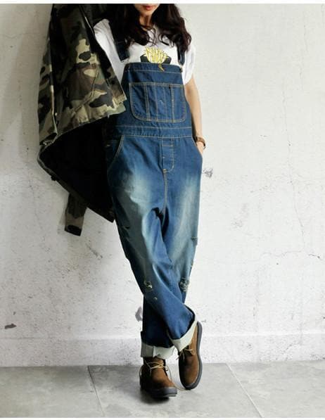 Casual Loose Denim Overalls dylinoshop