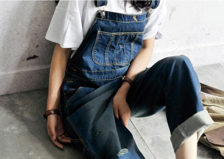 Casual Loose Denim Overalls dylinoshop