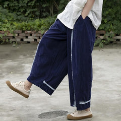 Casual Wide Leg Linen Pants | Lotus dylinoshop