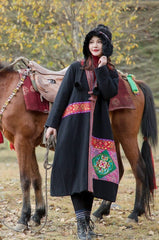 Artful Patchwork Long Trench Coat DYLINOSHOP