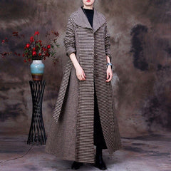 Asya Large Collar Plaid Trench Coat | Nirvana dylinoshop