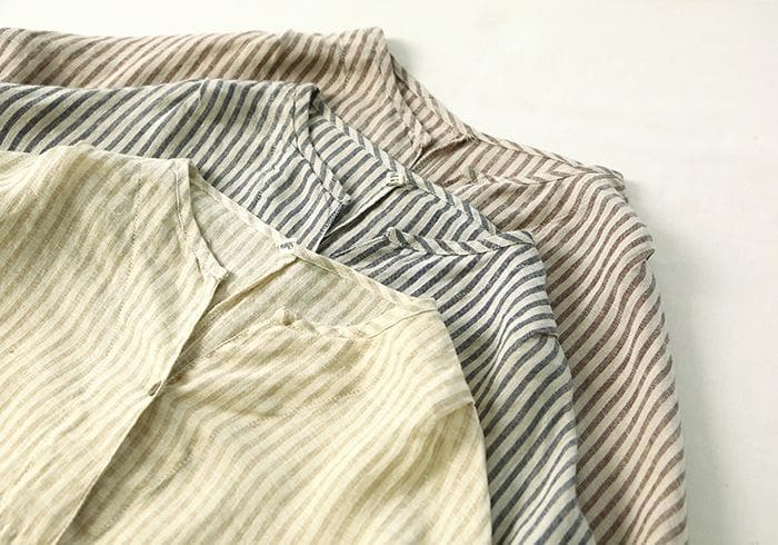 Cotton and Linen Casual Striped Blouse  | Zen dylinoshop