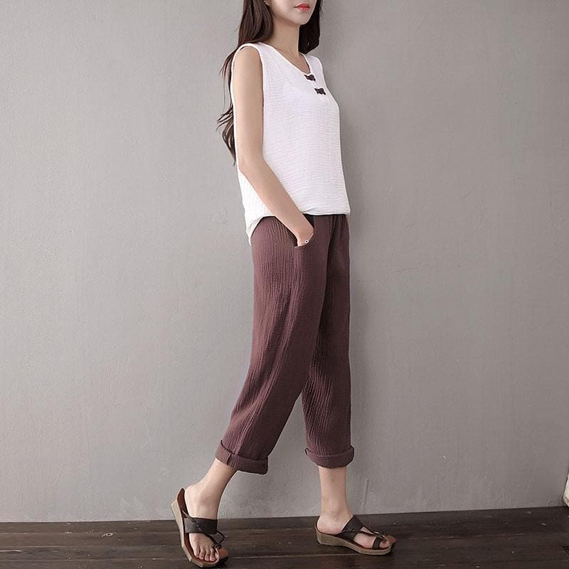 Cotton And Linen Pants | Zen dylinoshop