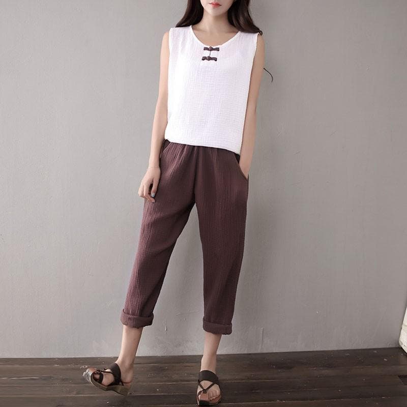 Cotton And Linen Pants | Zen dylinoshop