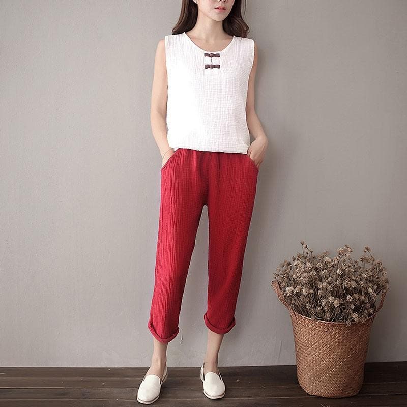 Cotton And Linen Pants | Zen dylinoshop