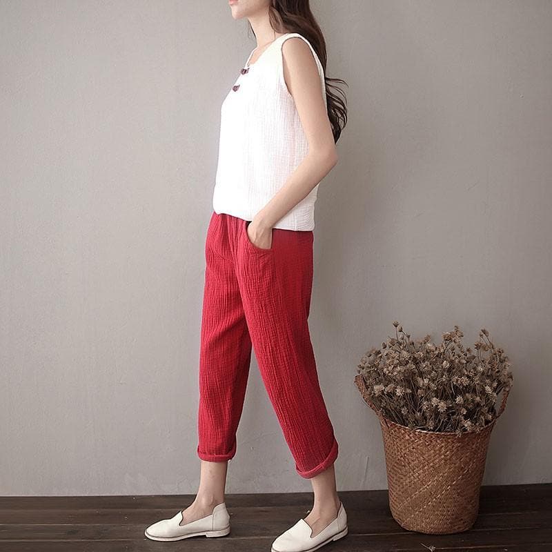 Cotton And Linen Pants | Zen dylinoshop