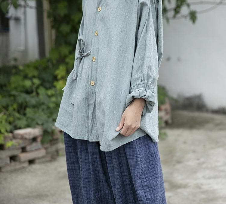 Casual Cotton Linen Shirt | Lotus dylinoshop