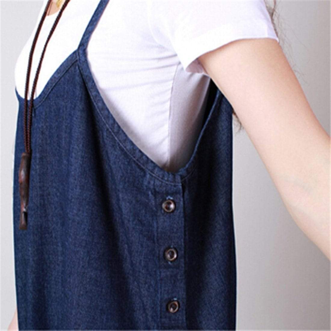 Loose 3/4 Length Denim Overall dylinoshop