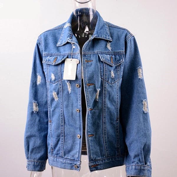 Basic Distressed Denim Jacket dylinoshop