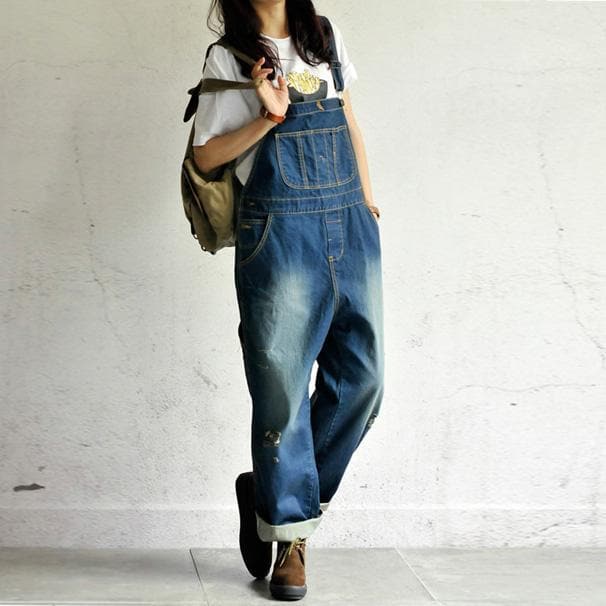 Casual Loose Denim Overalls dylinoshop